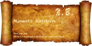 Nyemetz Baldvin névjegykártya